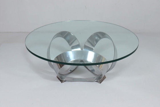 Image 1 of Space Age Table basse/table basse de Knut Hesterberg pour Ronald Schmitt, Diamond Aluminium, années 1970, Allemagne