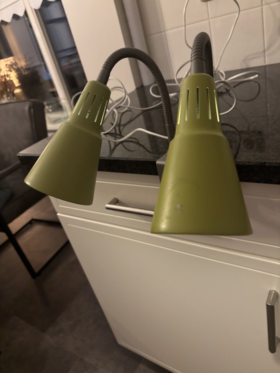 Image 1 of Vintage IKEA Kvart table lamps/desk lamps lime green