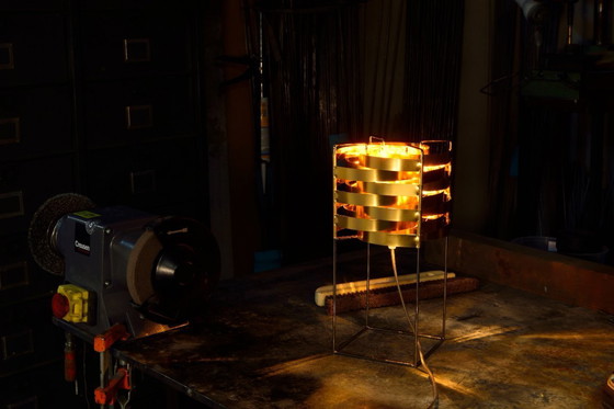 Image 1 of "Ganymede" bedside lamp in copper by Max Sauze, Ligne Sauze edition