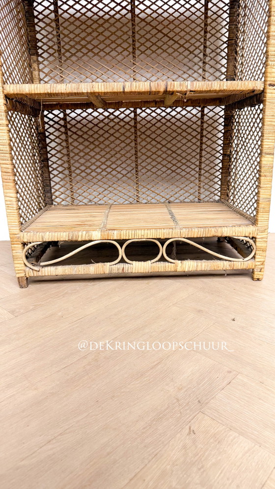Vintage arch cabinet, Storage cabinet, Bamboo, Wicker, Beige (photo 6 of 7)