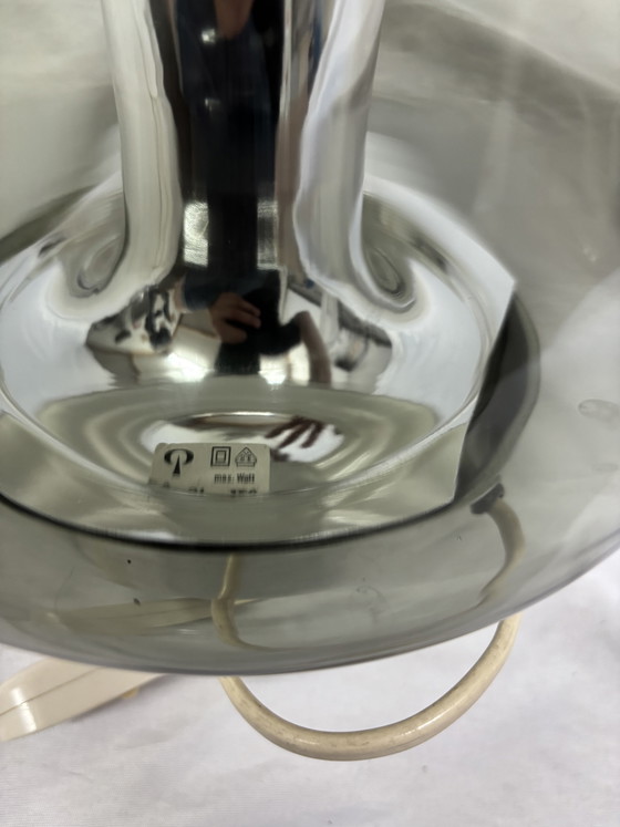 Vintage Peill & Putzler Space Age Table Lamp Smoked Glass (photo 11 of 11)