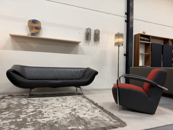 Leolux Arabella 3-seater Sofa Grey Black Leather, 3-5 seaters, Multi Color (photo 6 of 6)