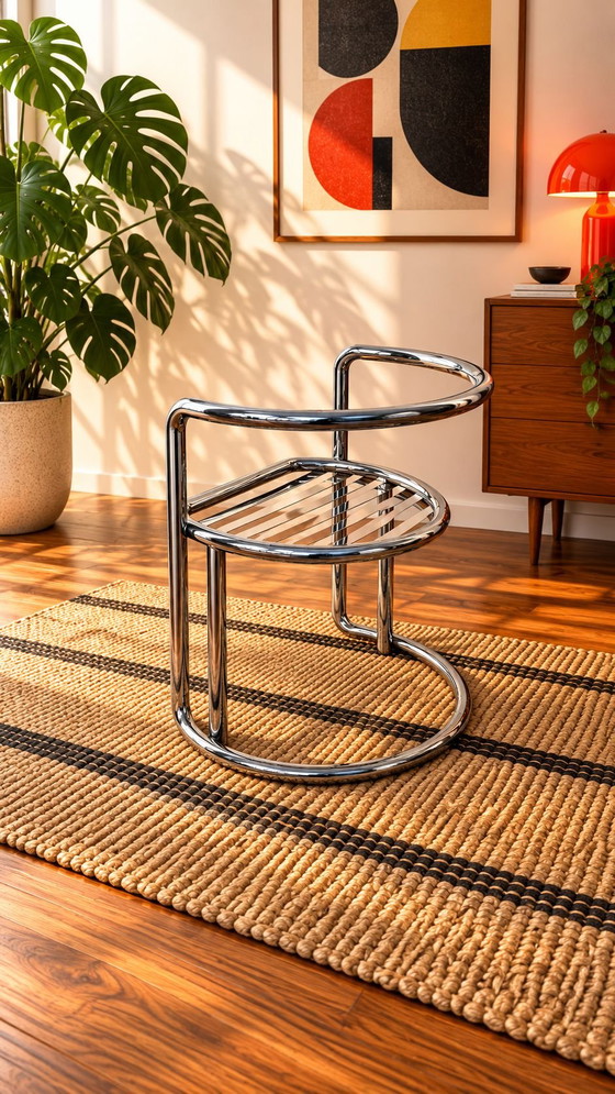 Salon Bauhaus vintage, Fauteuils, Verre, Chrome, Noir (photo 14 sur 14)