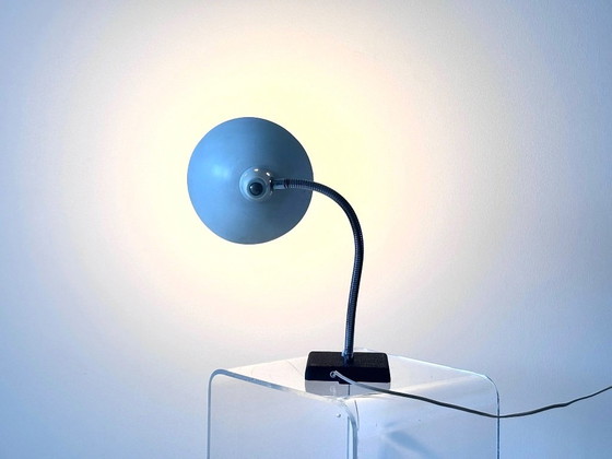 Vintage Gooseneck Table Lamp, 1960s, Metal, White (photo 12 of 15)