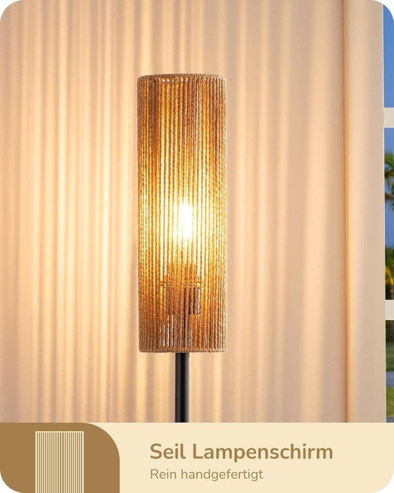 Lampada da terra Corda Naturale E27 Nera, Stile Scandinavo, Lampade da terra, Metallo, Nero, Scandinavian (foto 5 di 8)