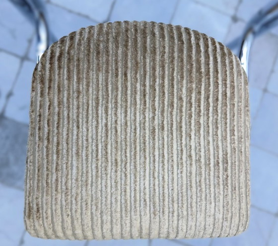 Image 1 of 4x Retro-Stühle / aus Metallrohr und Cord