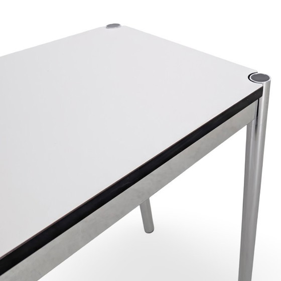 Image 1 of USM Haller side table, white vintage design, dining table, kitchen table