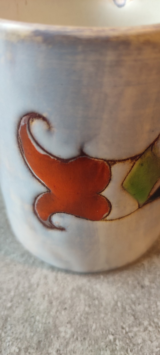 Image 1 of Ceramic creamer pitcher signed Marie-Christine Treinen