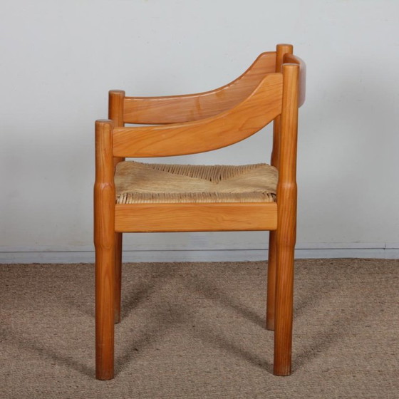 Pair of Carimate Armchairs by Vico Magistretti for Cassina, 1960, Wood, Brown (photo 6 of 7)