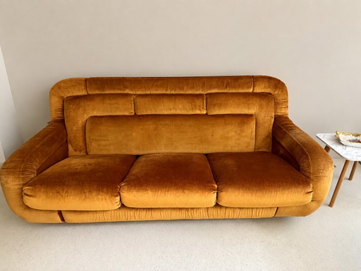 Divano e poltrona vintage anni '70/'80 UP Závody, giallo ocra – 3 5 zitsbanken, Other