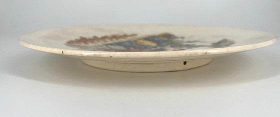 Image 1 of Antique Sarreguemines Decorative Plate – Rococo “Scène Galante” – France c.1900