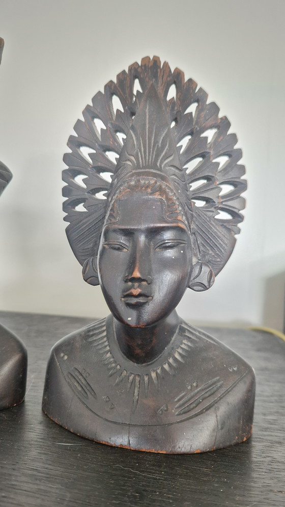 Image 1 of Coppia di sposi balinesi in stile art déco nero