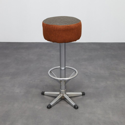 3x Bar Stool in Chrome, 1970s