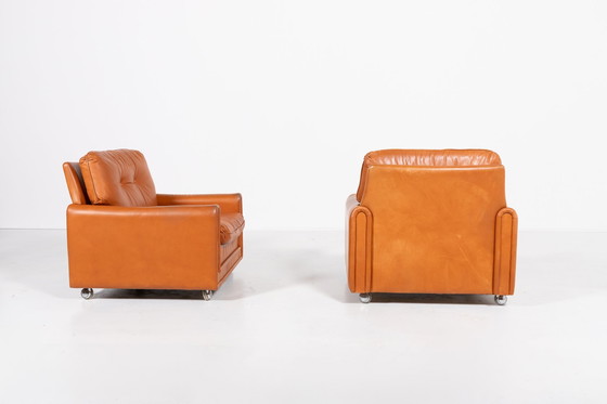 Image 1 of Danish Modern Cognac Leather Armchairs From 1960’S