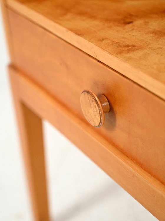 Image 1 of Comodino scandinavo vintage in radica di betulla