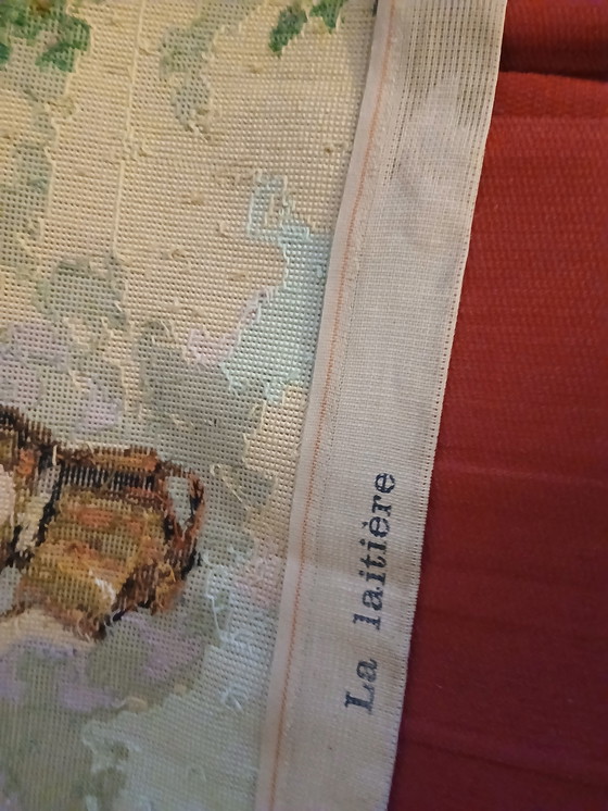 Image 1 of Tapisserie murale brodée / La laitière