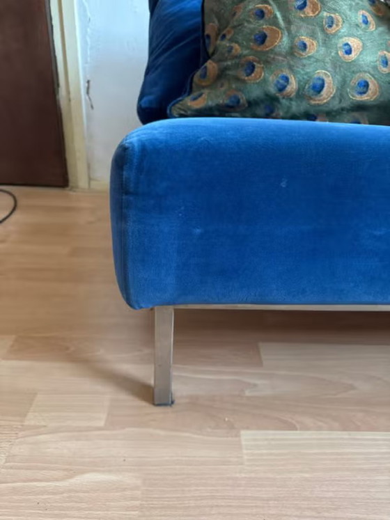 Designers Guild Sofa - Blue Velvet, Metal (photo 2 of 5)