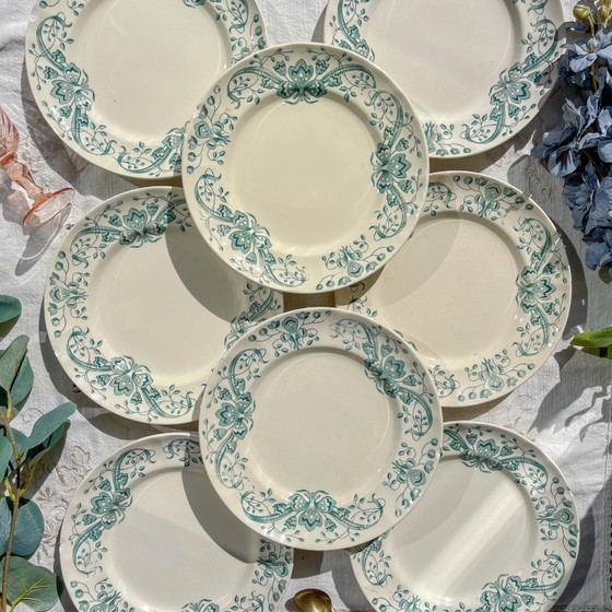 Set di 8 Piccoli Piatti Antichi in Terraglia "Figuig" – Longchamp XIX Secolo – Stoviglie, Vintage (photo 2 of 9)