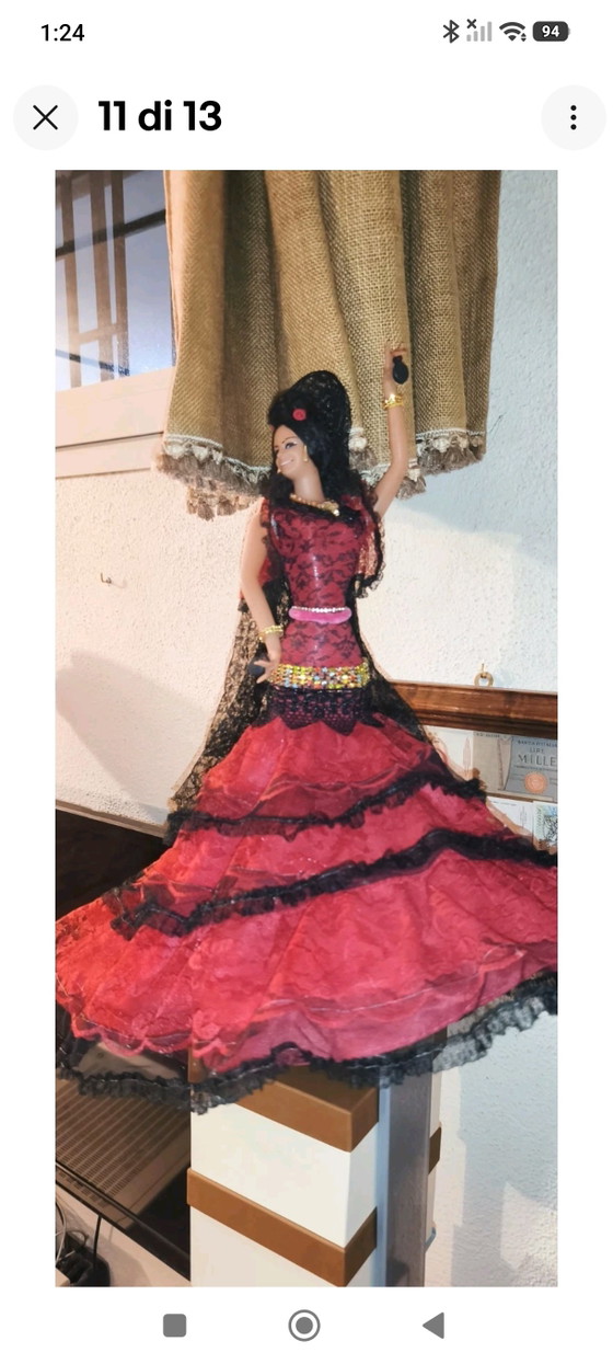 Grande poupée de 48 cm, danseuse de flamenco espagnole vintage Marin Chiclana – Objets déco, Plastic, Textile (photo 8 of 13)