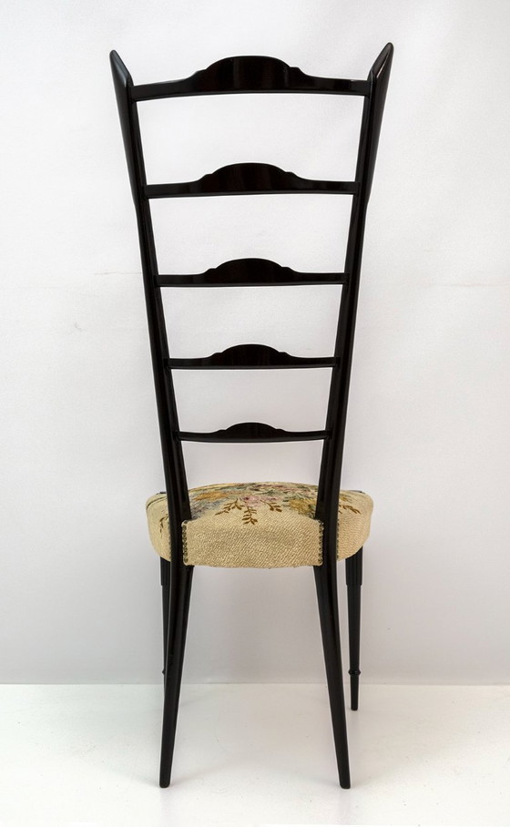 Image 1 of Paar Chiavari Gio Ponti Stil Mid-Century Modern Italienische Hochlehner Stühle 50er Jahre