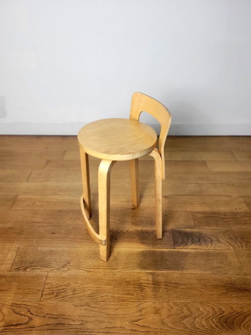 Vintage high stool, K65, by Alvar Aalto for Artek