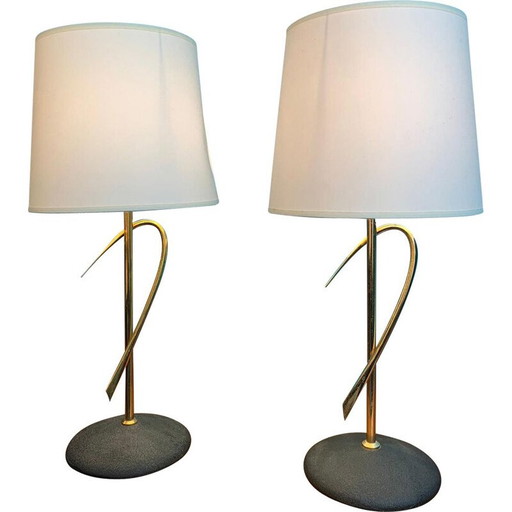 Pair of vintage lamps by Maison Arlus, 1960