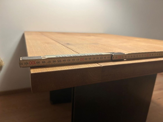 Image 1 of Red oak dining table