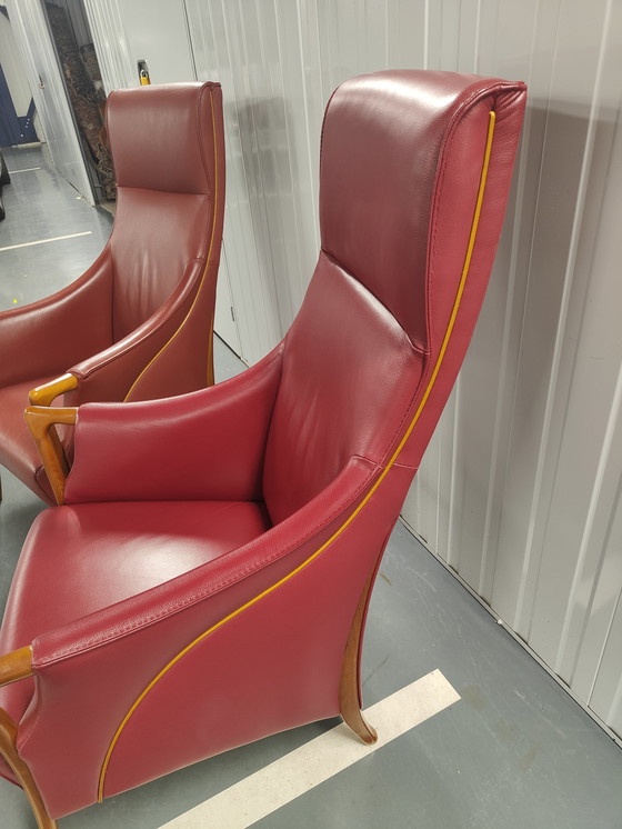 Image 1 of Deux cuir rouge Giorgetti Progetti 64240 Highback