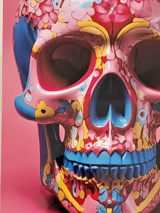 Giclée auf Aluminiumplatte - DEAD HEAD - Pink Pop Skull