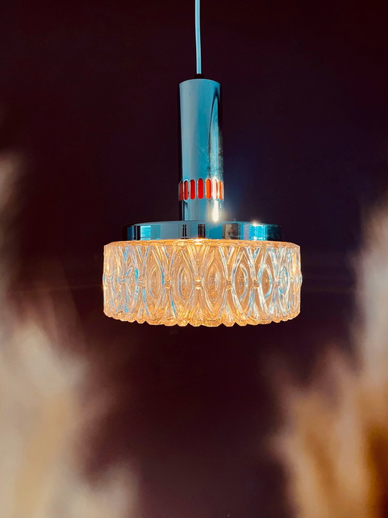 Image 1 of Tough Large 50's Chrome Space Age Pendant Lamp