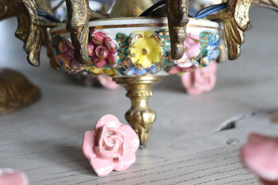 Image 1 of Lampadario Antico CAPODIMONTE