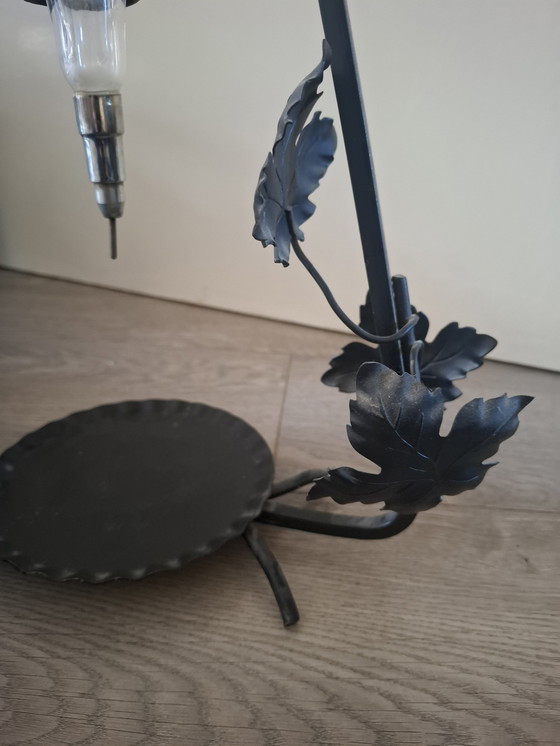 Image 1 of Antique wine pourer / carafe with metal stand