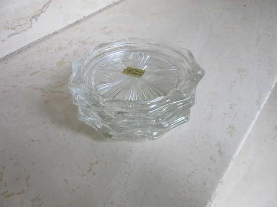 Juego de 4 posavasos de cristal VMC Reims France, posavasos de cristal estilo Crystal, vajilla con diseño de (photo 5 of 9)