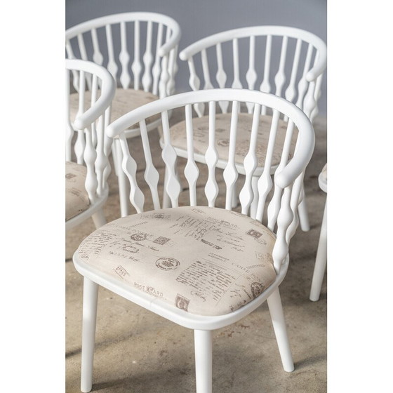 Image 1 of Set of 6 vintage beech chairs, 1970