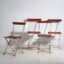 Antique red garden folding chairs (c.1920). Set of 4 pieces – Garden chairs, Wood, Iron (photo 9 of 40)