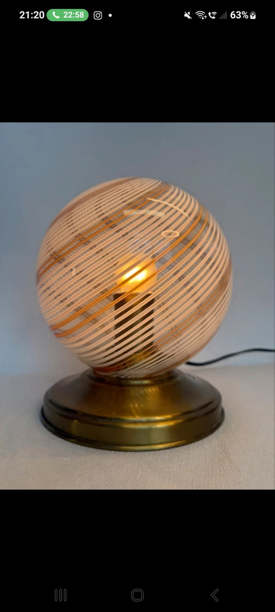 Murano Glass Lamp 60s-70s attributed to Venini – Venini?, Table lamps, Brass (photo 4 of 8)