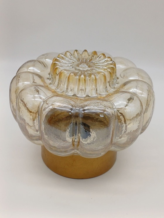 Plafonnier vintage, Verre, Métal, Doré (photo 4 sur 14)