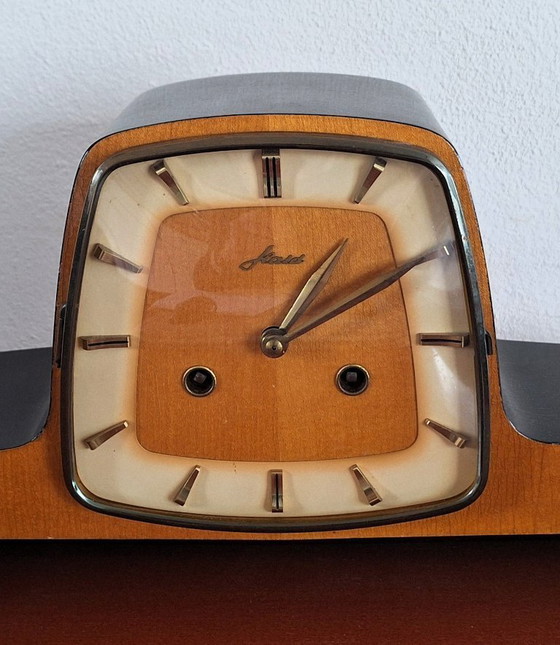 Image 1 of Vintage Art Deco Table Clock, Franz Hermle, Hald 1960s