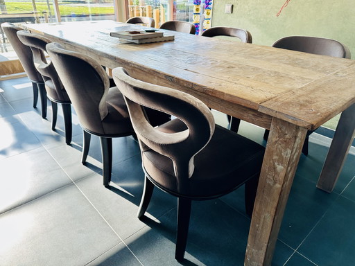 Promemoria Maxalto Moka Roka by Romeo Sozzi chairs 8 pieces