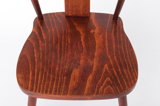 Sedia in legno vintage anni '60 | Drevounia Cecoslovacchia | Sedia da pranzo in faggio tornito restaurata