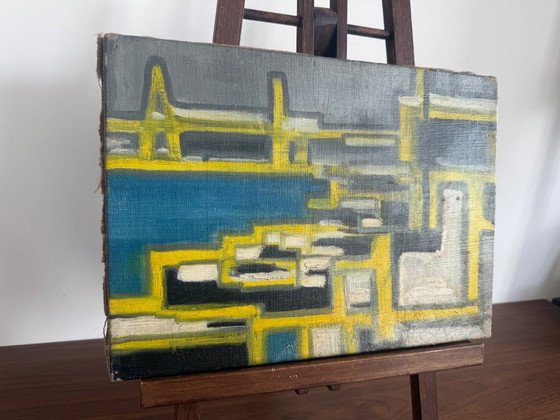 Abstract Oil Painting on Canvas, Signed Hervoët – Paintings & Drawings (photo 6 of 7)