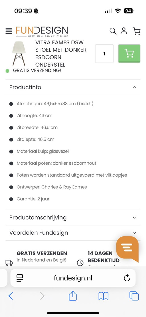 Vitra Aemes DSW 2 chairs pebble maple base