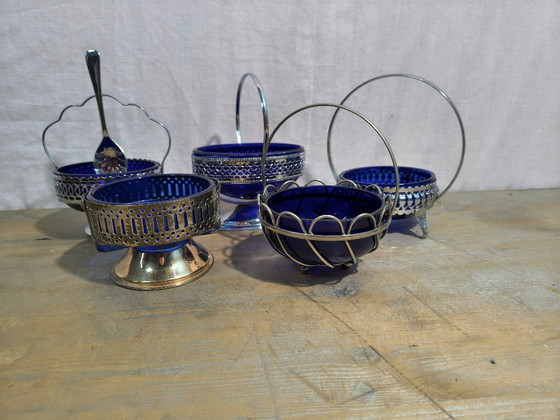 Image 1 of BonBon schaaltjes  Suiker schaaltjes  Cobalt Glas