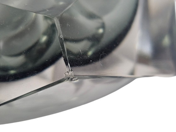 Image 1 of Murano - Flavio Poli - Seguso - Sommerso - Aschenbecher - Klarglas - Grau - Italien - 1960er Jahre