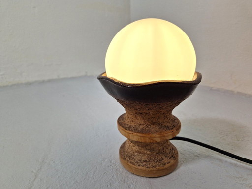 Doria Leuchten Table Lamp, Chamotte Clay