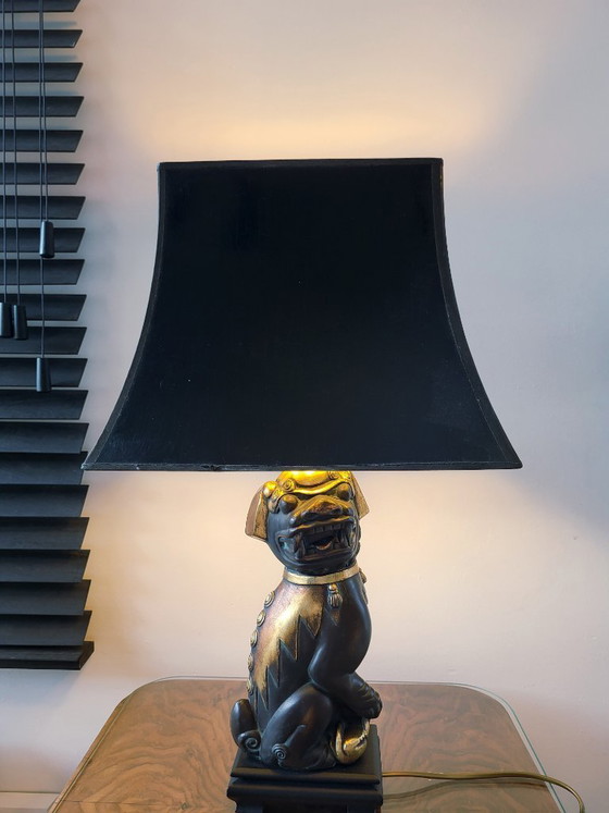 Image 1 of Foo dog tafellamp, Deknudt, jaren 1970, België.