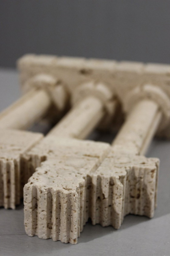 Image 1 of Sculpture vintage ruines acropole en travertin Italie 1970s