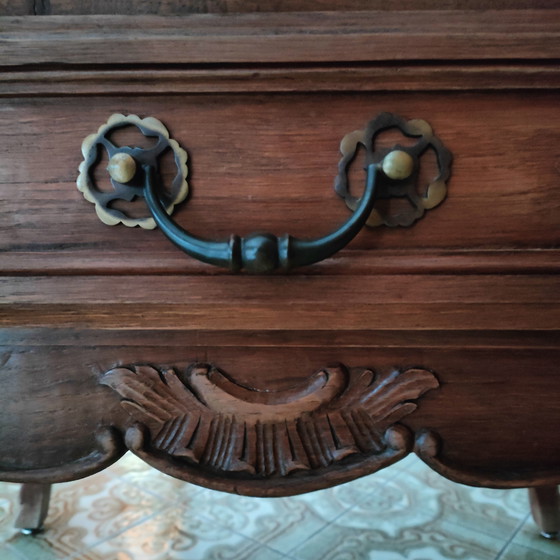 Image 1 of Commode chêne massif, style Louis XV rustique, années 60