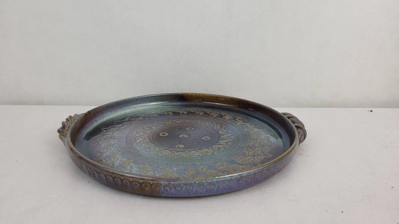 Vassoio in gres firmato Auger / Puisaye – Accessori da tavola, Porcelain, Vintage (photo 2 of 7)