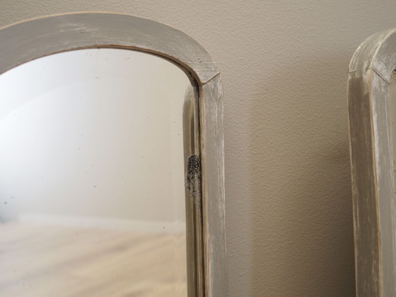 Image 1 of Set van twee spiegels in grenen frame, Deens ontwerp, jaren 1960, Productie: Denemarken